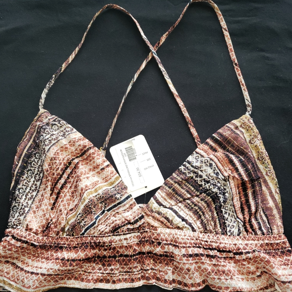 Striped medium crop top